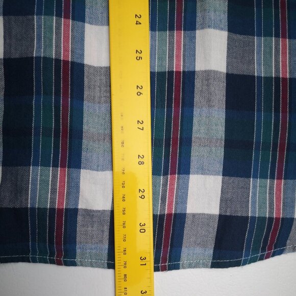 d/c Jeans Ladies Size 2X Made in India Plaid Button Front Shirt - Picture 9 of 9